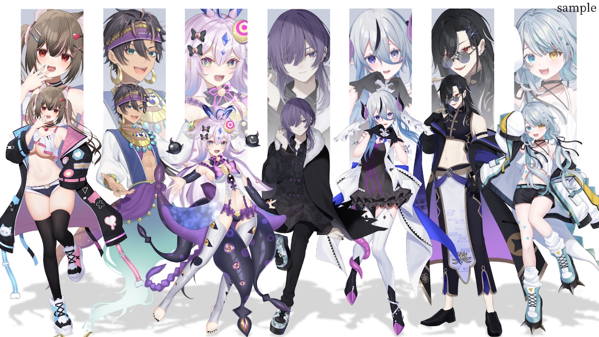 Vtuber&Vliverの立ち絵をご制作します 男性＆女性両方ご制作可♪華のある立ち絵をご制作します！ イメージ3