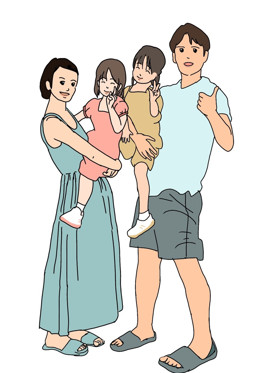家族のイラストを描きます 家族や親族など描く人数は何人でもオーケーです。 イメージ1
