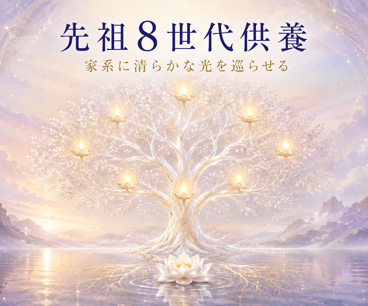 先祖8世代を供養し神格化へ導きます 先祖510霊へ祈りを届け、家系と子孫に清らかな光を巡らせます イメージ1