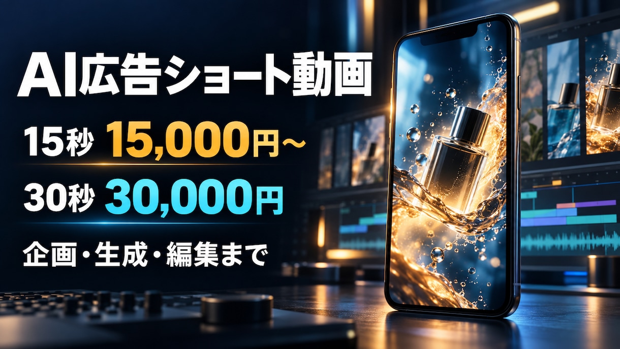 15〜30秒のAI広告ショート動画を製作します あなたの商品の魅力をSNS向け短尺AI動画にしませんか？ イメージ1