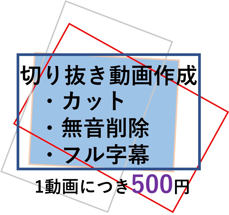 激安！！切り抜き動画の作成いたします 1動画/800円　カット　無音カット　フル字幕 イメージ1