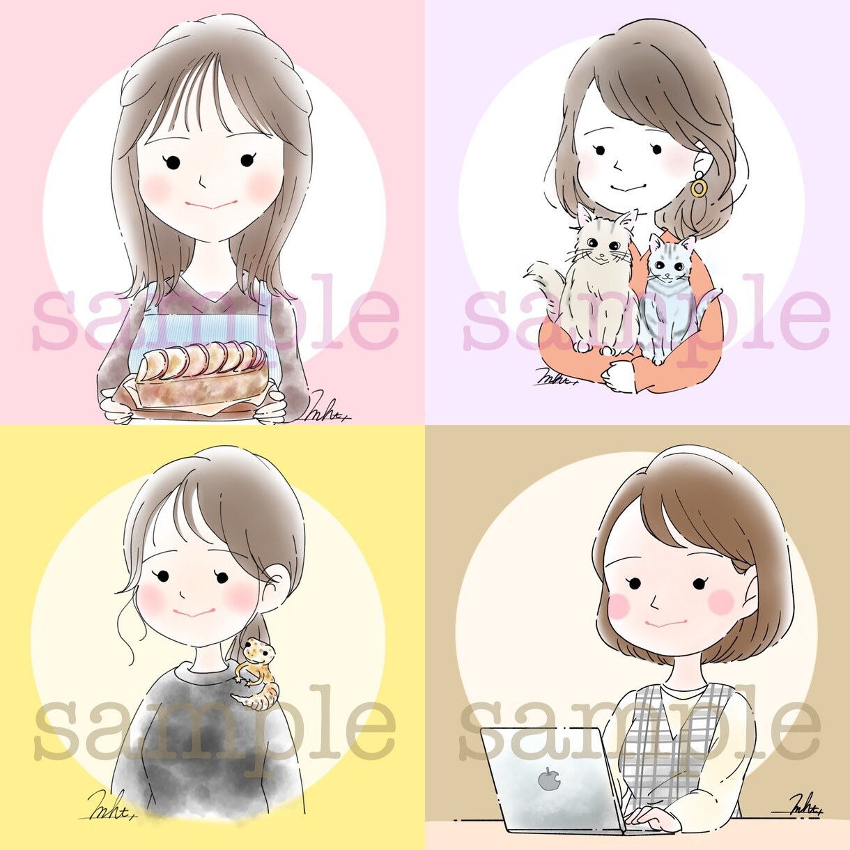 優しい印象を与える似顔絵アイコンお描きします 商用利用◎オプションでグッズ販売も対応可◎ イメージ5