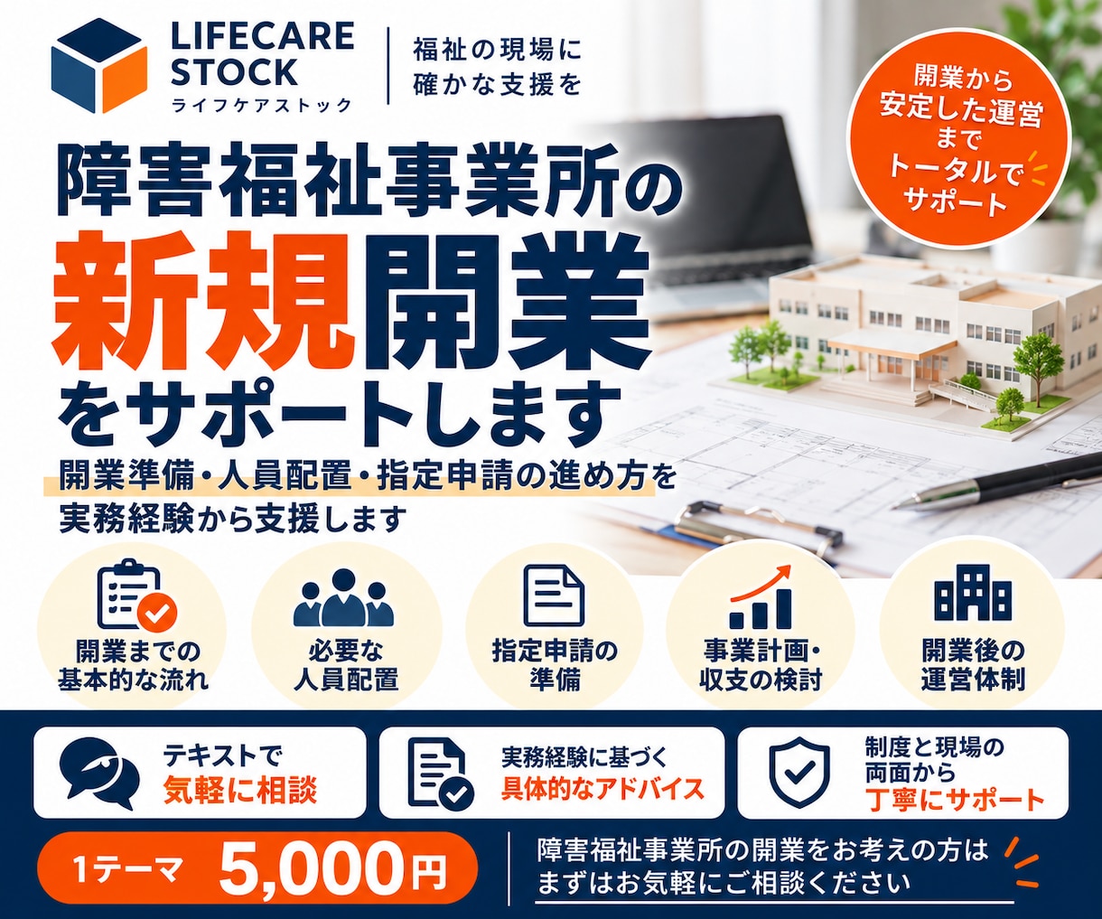 障害福祉事業所の新規開業をサポートします 開業準備・人員配置・指定申請の進め方を実務経験から支援します イメージ1