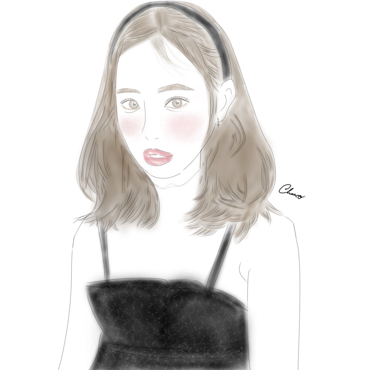 シンプルな線画を描きます お写真を元に特別な日、普段の何気ない格好のあなたを描きます イメージ3