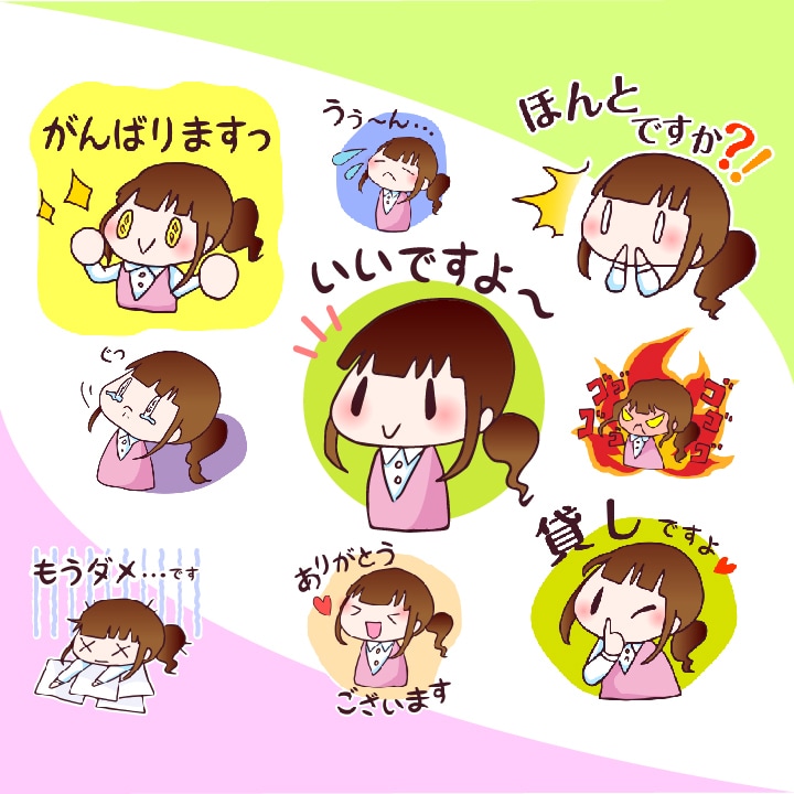 オリジナルにぎやか可愛いスタンプ作ります 自分や友達・恋人・家族に似たスタンプ作りませんか? イメージ2
