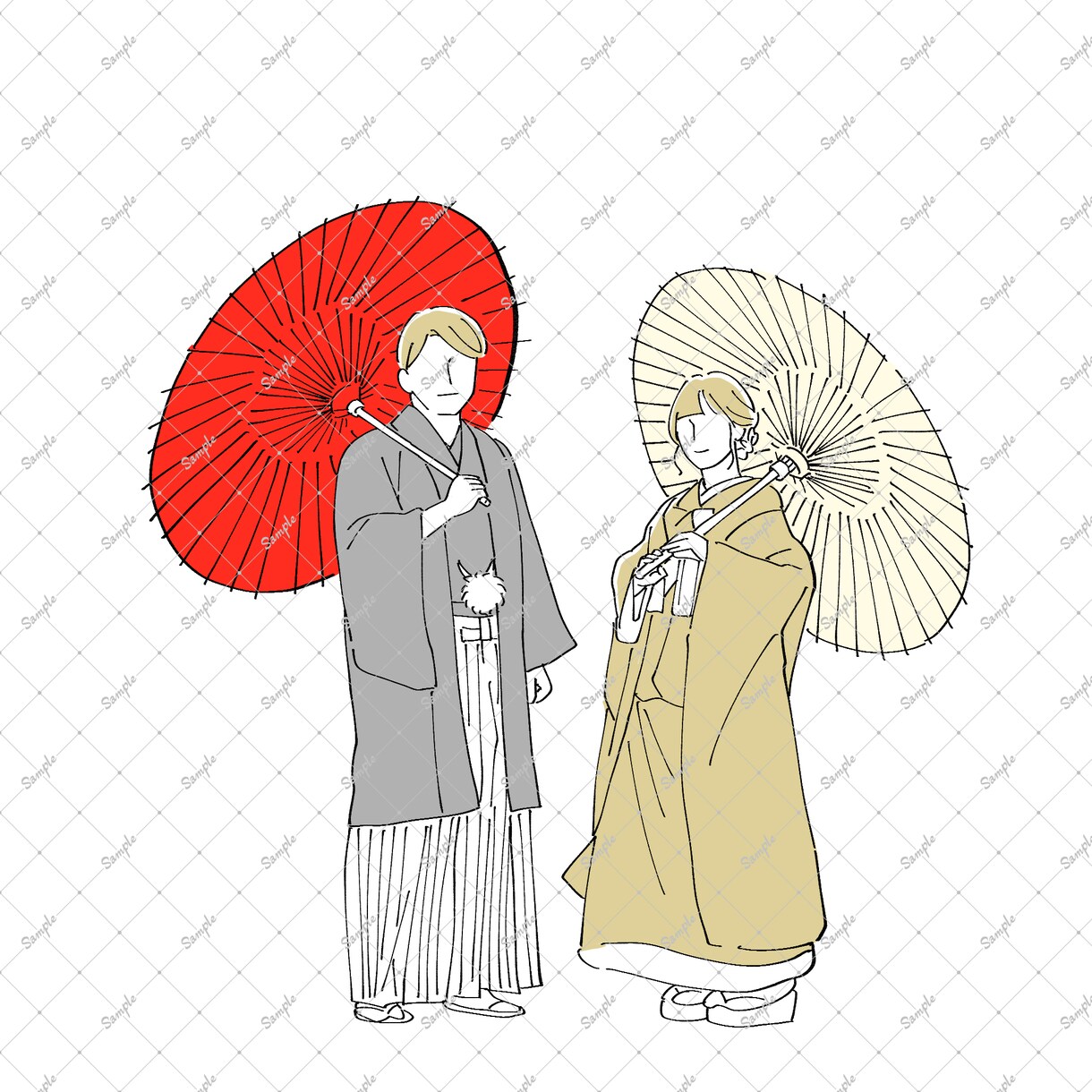 シンプル線画イラスト作成します 【ウェディング等】シンプルな線画イラストお作りします イメージ2
