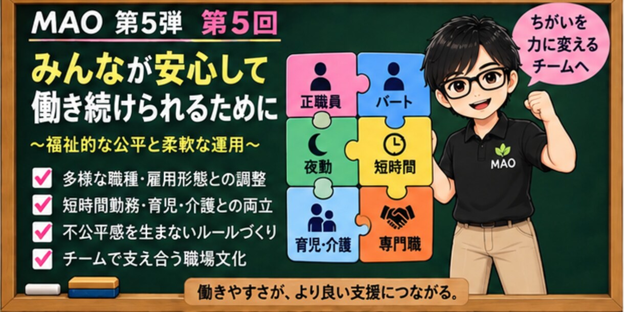 障害福祉の勤務再設計を実務ツール一式で支援します 週休3日・10時間勤務・24時間配置を動画と実務ツールで試行 イメージ6