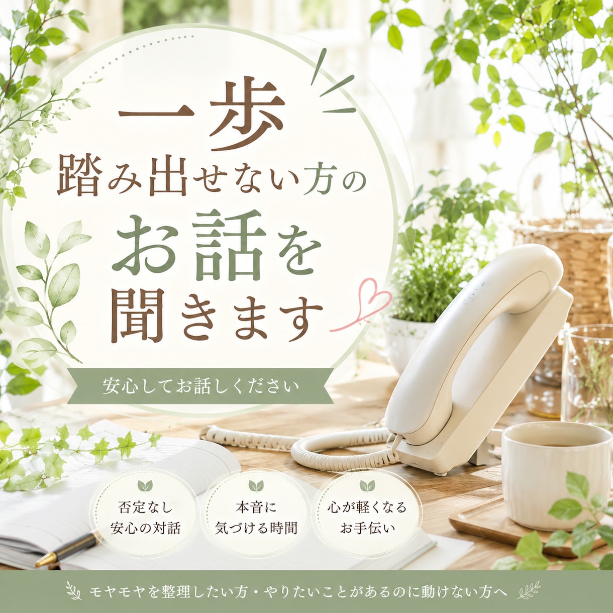 一歩踏み出せない方のお話を聞きます 内観が得意なのであなたのゴチャゴチャ思考整理 イメージ1