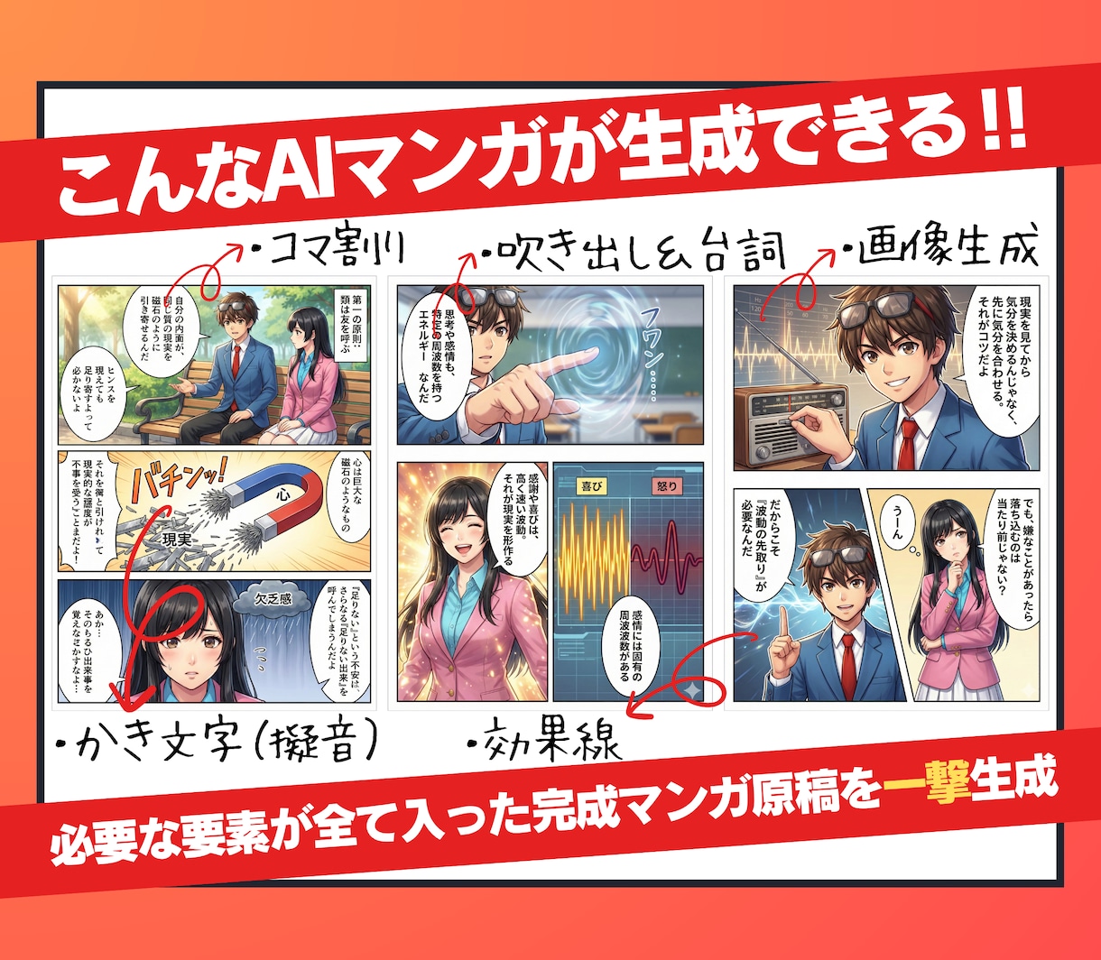 AIマンガ一撃生成!!／原稿から作る方法を教えます 「2つのプロンプト」と「Gemini」だけでAIマンガ完成！ イメージ3