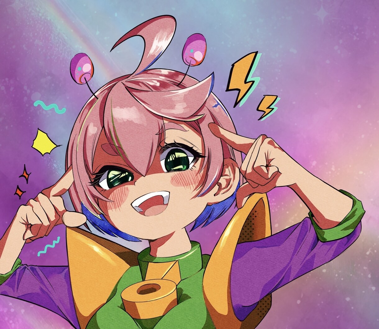 パッと目を引く！かわいいSNSアイコン制作します アニメのように表情豊に、ビビッドカラーで可愛く仕上げます！ イメージ2