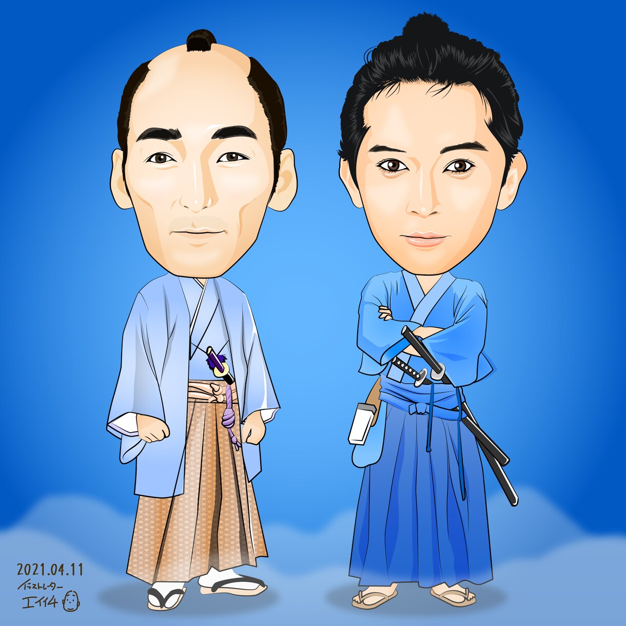 商用利用OK！三頭身似顔絵お描きします テレビ雑誌で似顔絵を描くイラストレーターが描きます イメージ3