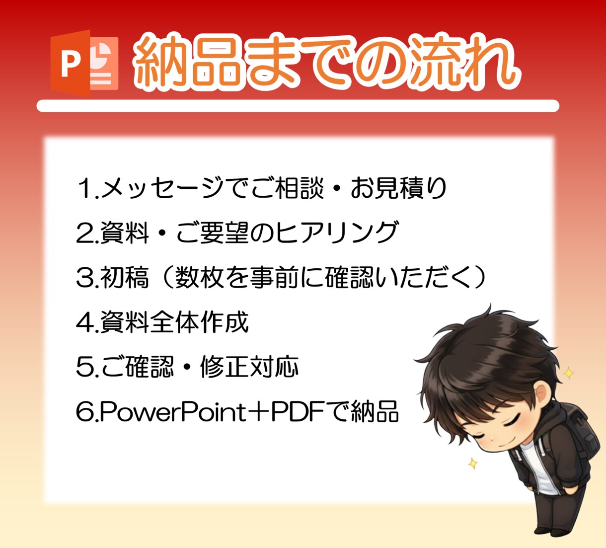 おしゃれなデザインで、わかりやすい資料を作成します 視覚的に美しく、相手に伝わる資料を制作します。 イメージ3
