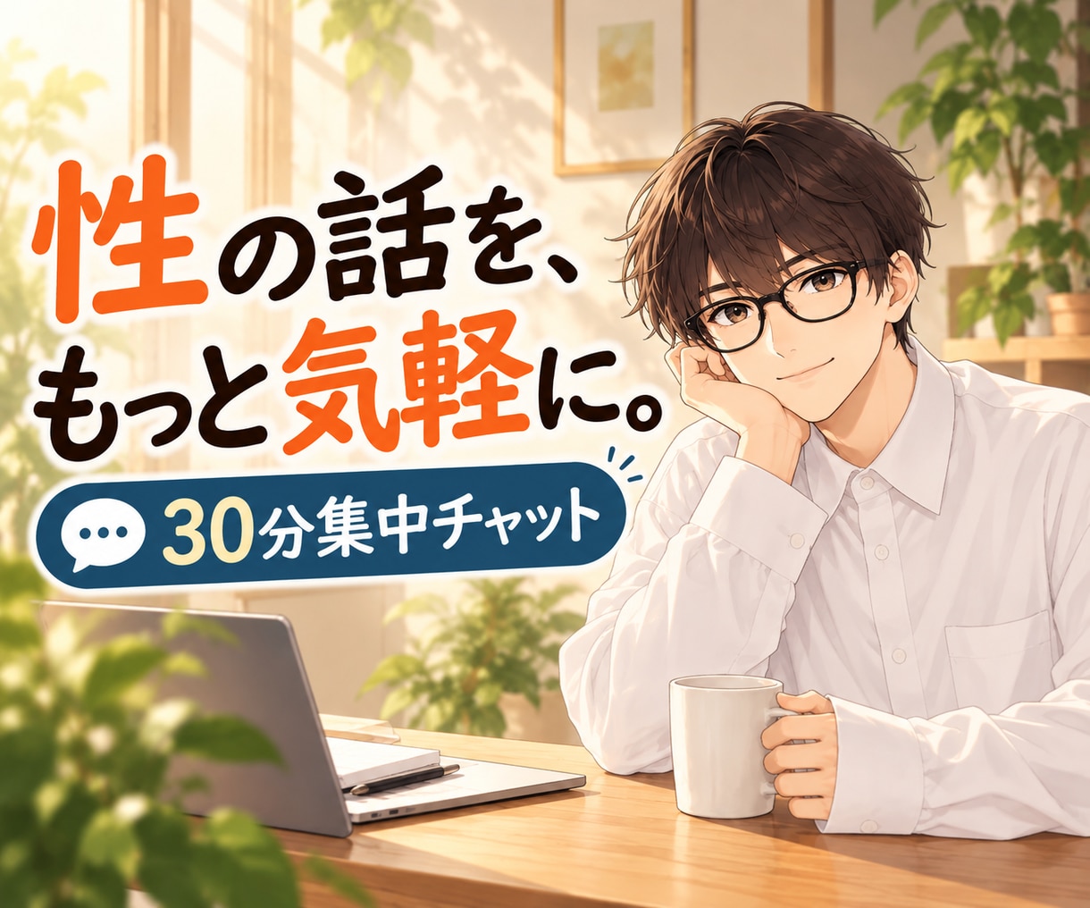 女風セラピストが性の話をチャットでお聞きします 30分集中チャット。文字なら、さらに気軽に話せるかも。 イメージ1
