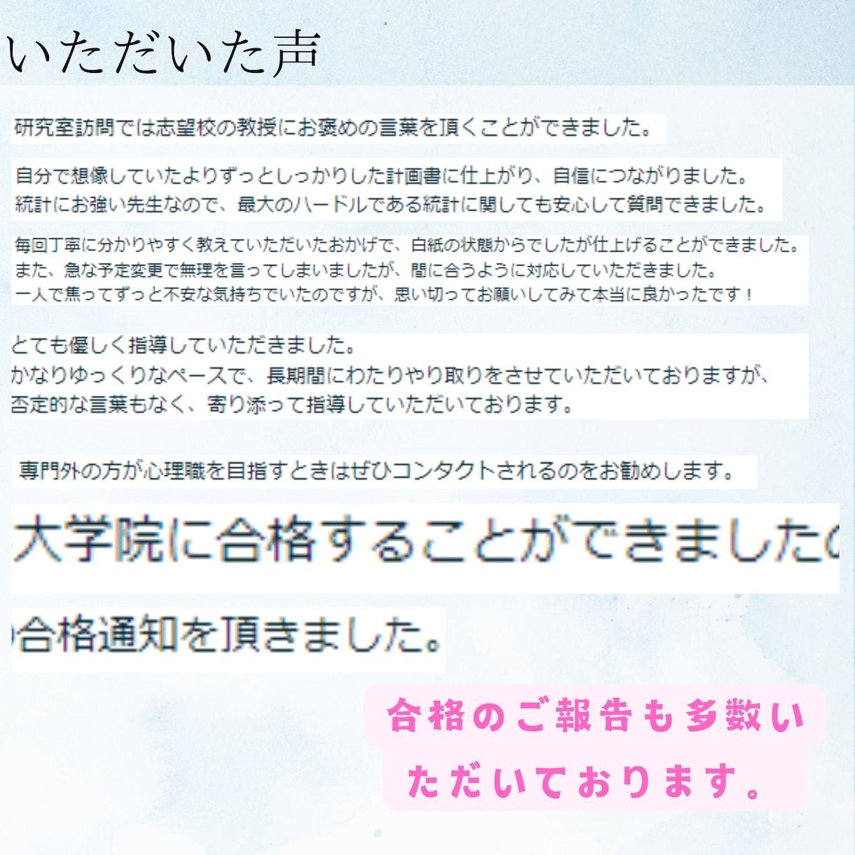 1ヶ月間心理系研究計画書を添削します “これでいいのかな？”から、“これで行ける”へ イメージ2