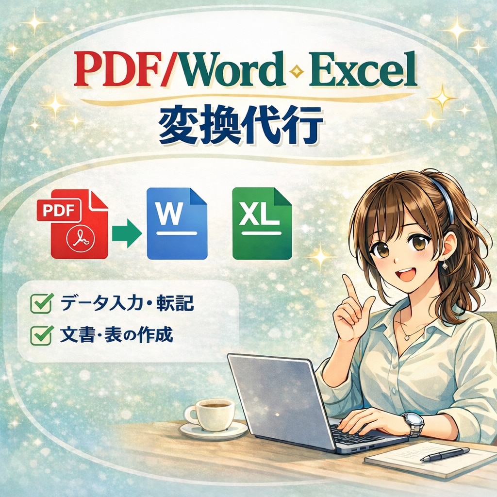 PDF→Exce・Wordに変換します 丁寧・スピーディーに作業します イメージ1