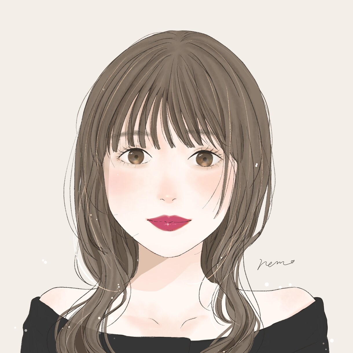 繊細で大人可愛いこだわりのアイコン描きます 優しい色合いでオシャレなアイコンをお求めの方へ イメージ1