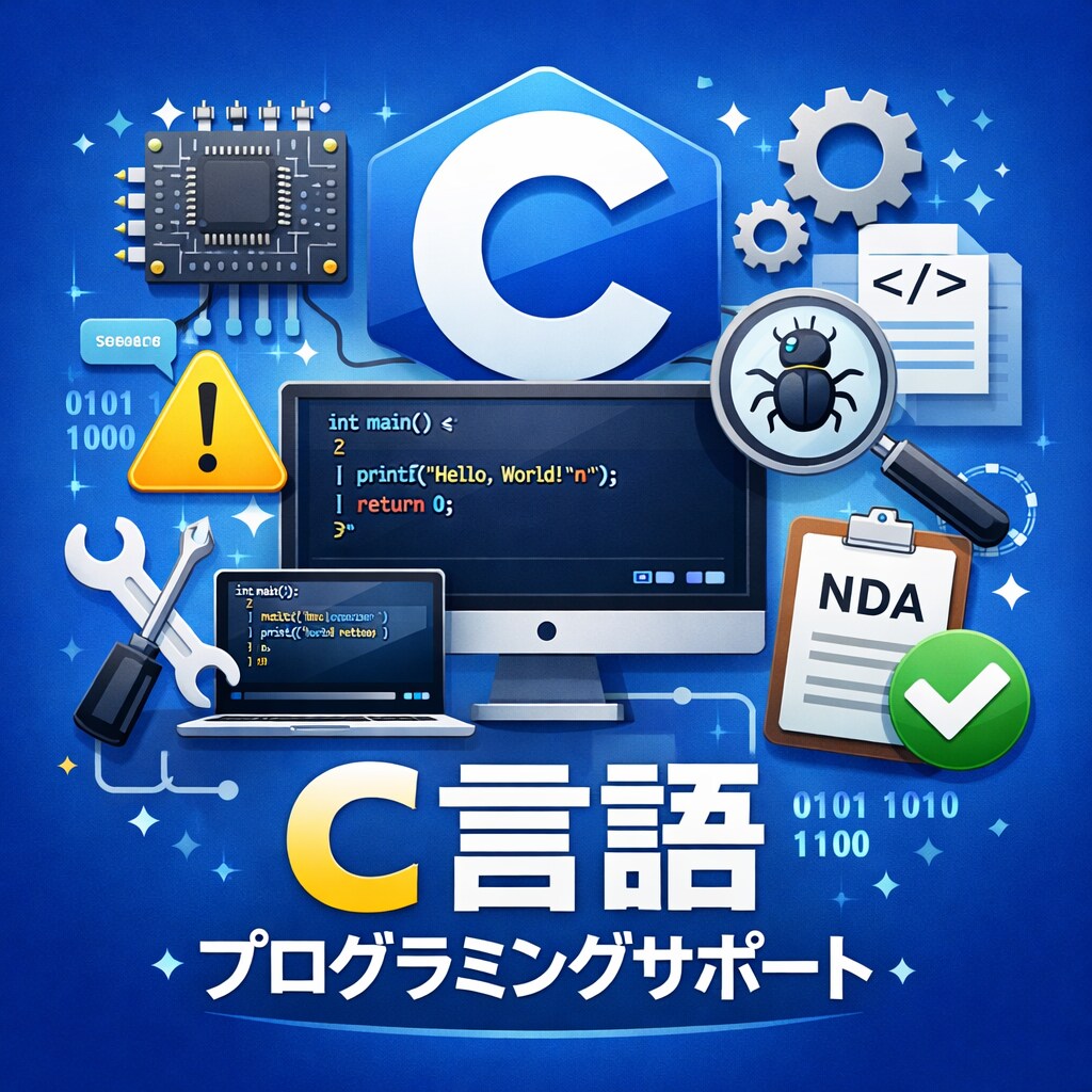 C言語のコンパイルエラー／警告を一緒に解決します 理由から説明して対処いたします。 イメージ1