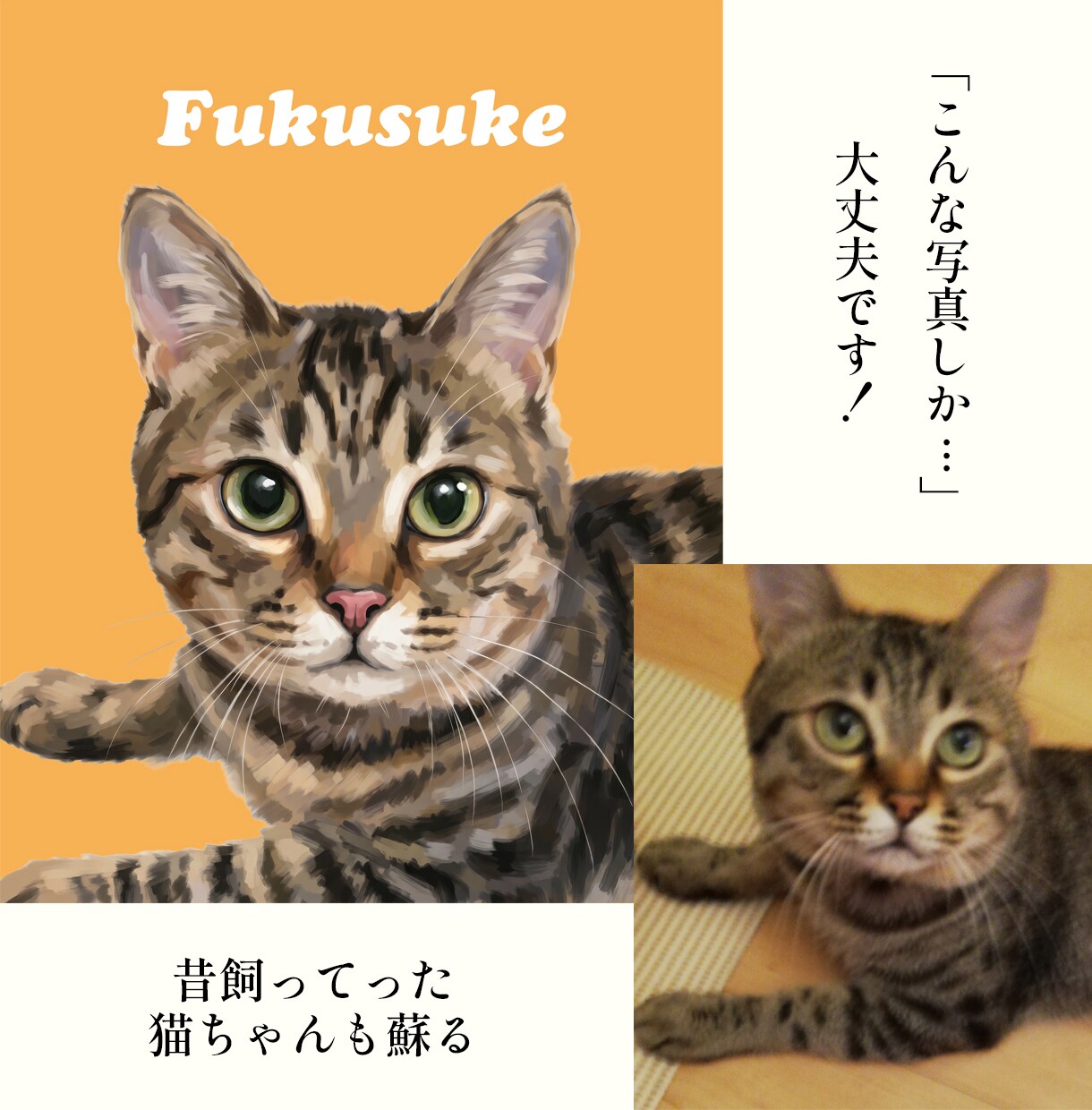 うちの子・ペットの似顔絵イラストを制作します 犬・猫・ペット全般｜こんな写真しかないんですけど…にも対応可 イメージ1