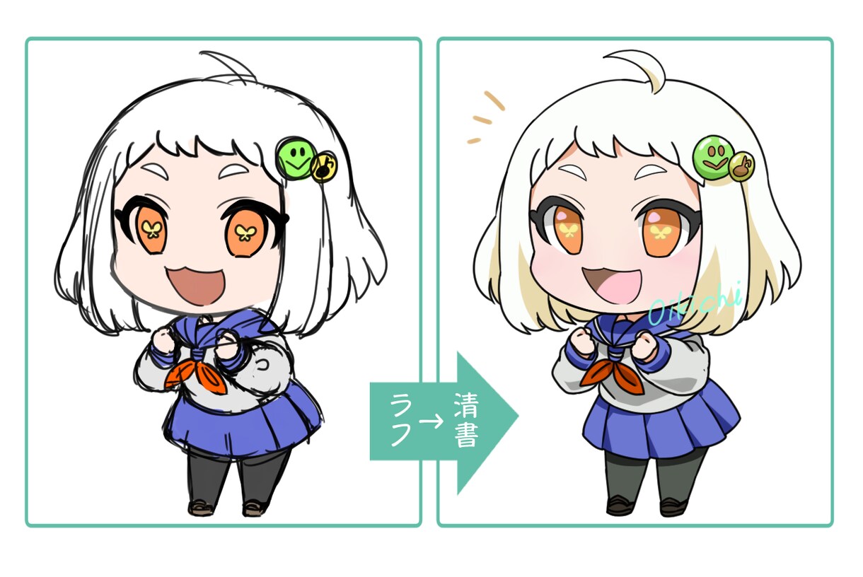 可愛くてぷにっとしたミニキャラを描きます アイコンやヘッダー、壁紙、グッズなどの用途に！ イメージ8