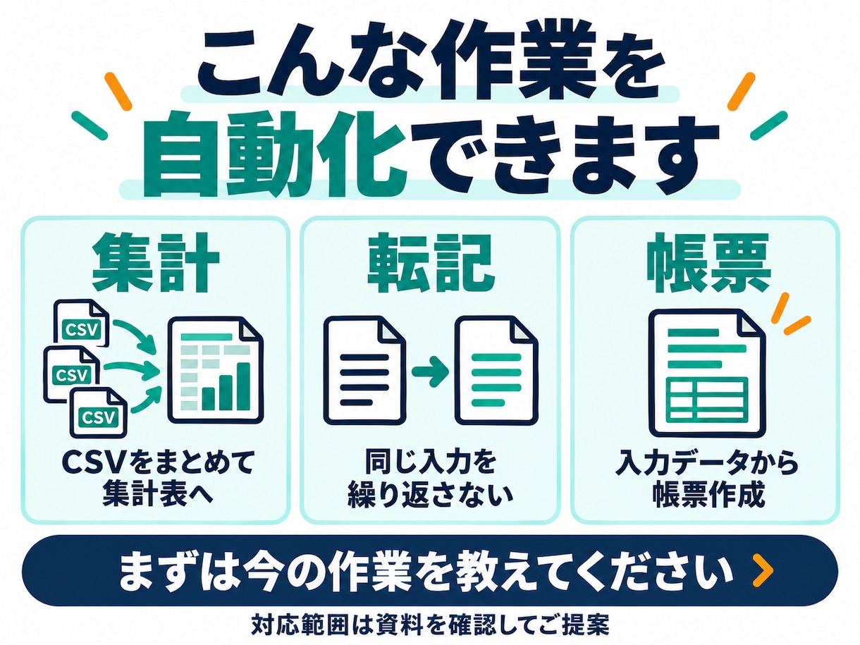 Excelで業務を改善し、毎日の手間を減らします 繰り返す作業を減らし、大事な仕事に集中できる仕組みへ イメージ2