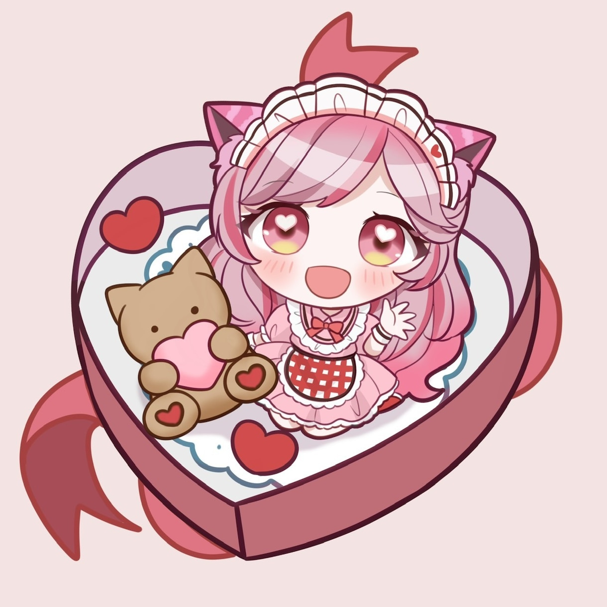 バレンタインBOX♥ミニキャライラスト描きます バレンタインにも！プレゼントボックス量産ＳＤ イメージ1