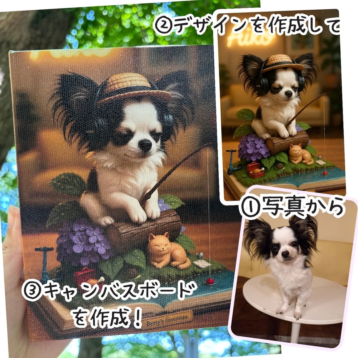 うちのこを可愛く変身！飾れるキャンバスに仕上げます 存在感あるキャンバスにしてお届け。贈り物やインテリアに最適 イメージ1