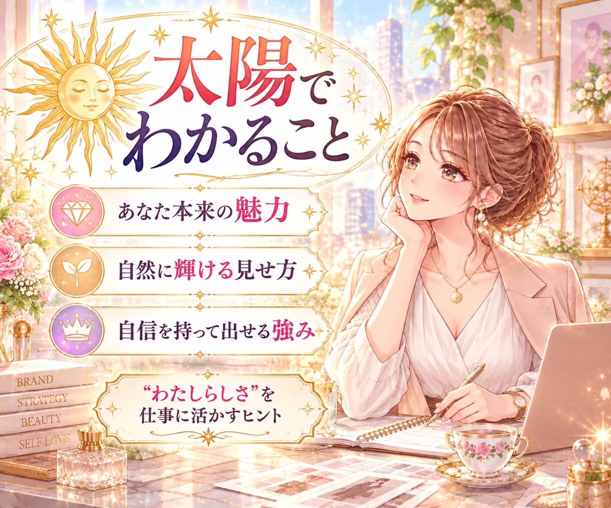 仕事で輝く見た目と強みを星から鑑定します 太陽・MC・金星からあなたの魅せ方と仕事の強みを読み解く イメージ4