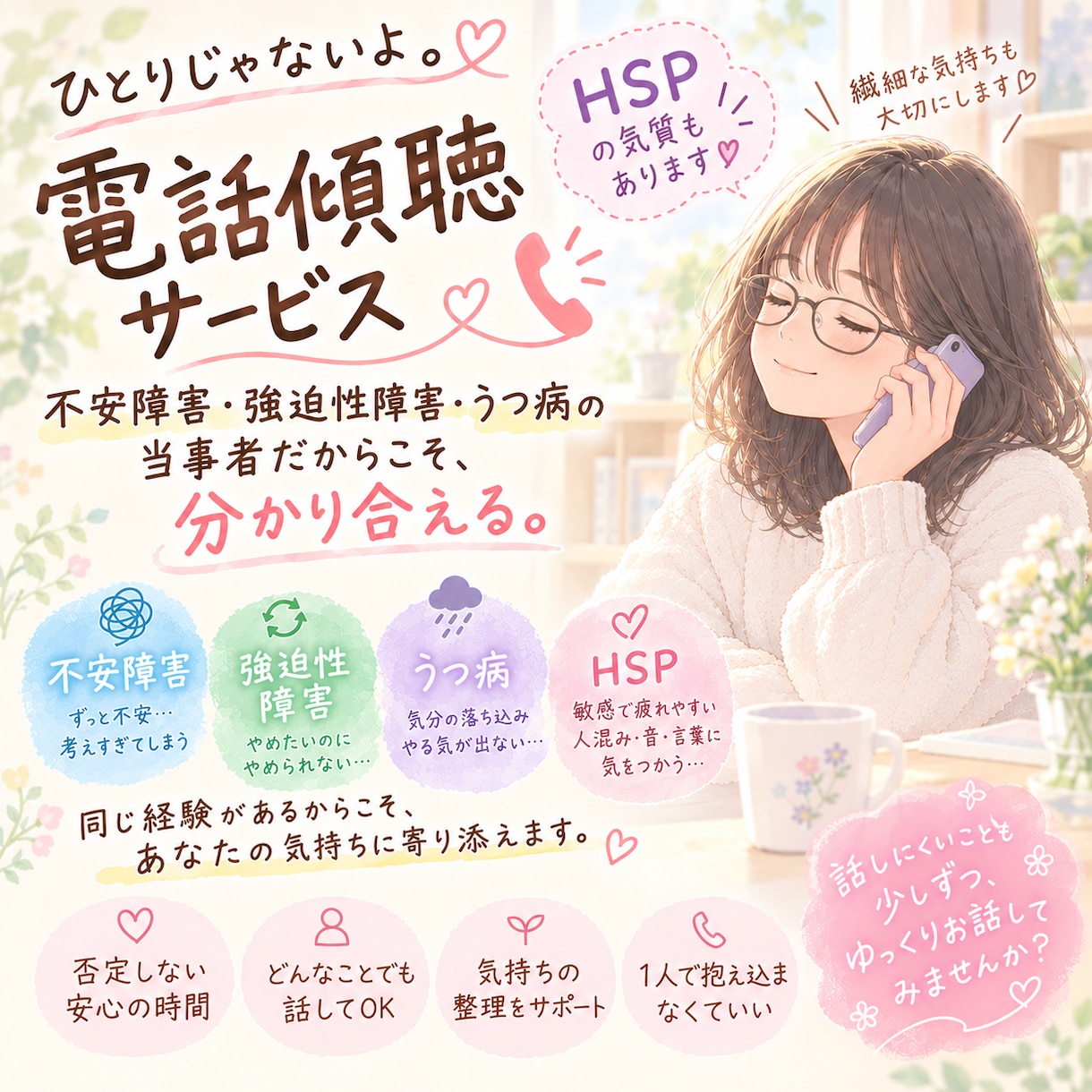 あなたのありのままの気持ち、受け止めます HSP、精神疾患当事者の大学生とお話してみませんか？ イメージ1