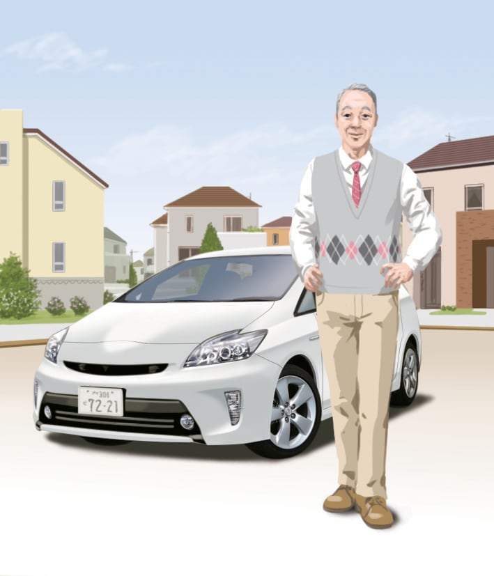 愛車とオーナー様の2ショットを絵にします 人生を共に過ごす愛車と貴方を素敵なイメージの肖像画に。 イメージ3