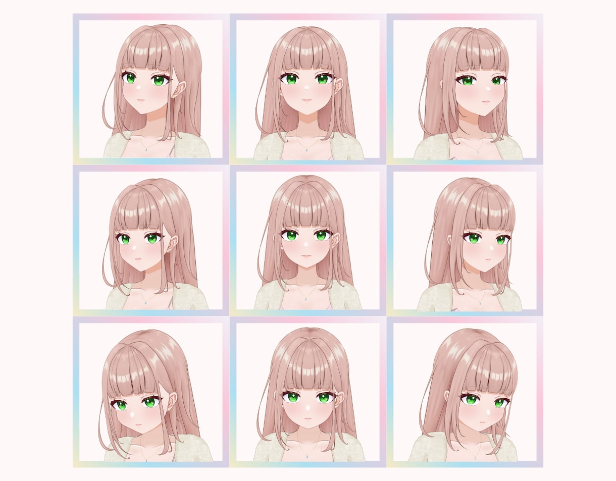 素敵なイラストをモデリングします ぷるぷるの瞳や輪郭線隠しも対応してます イメージ2