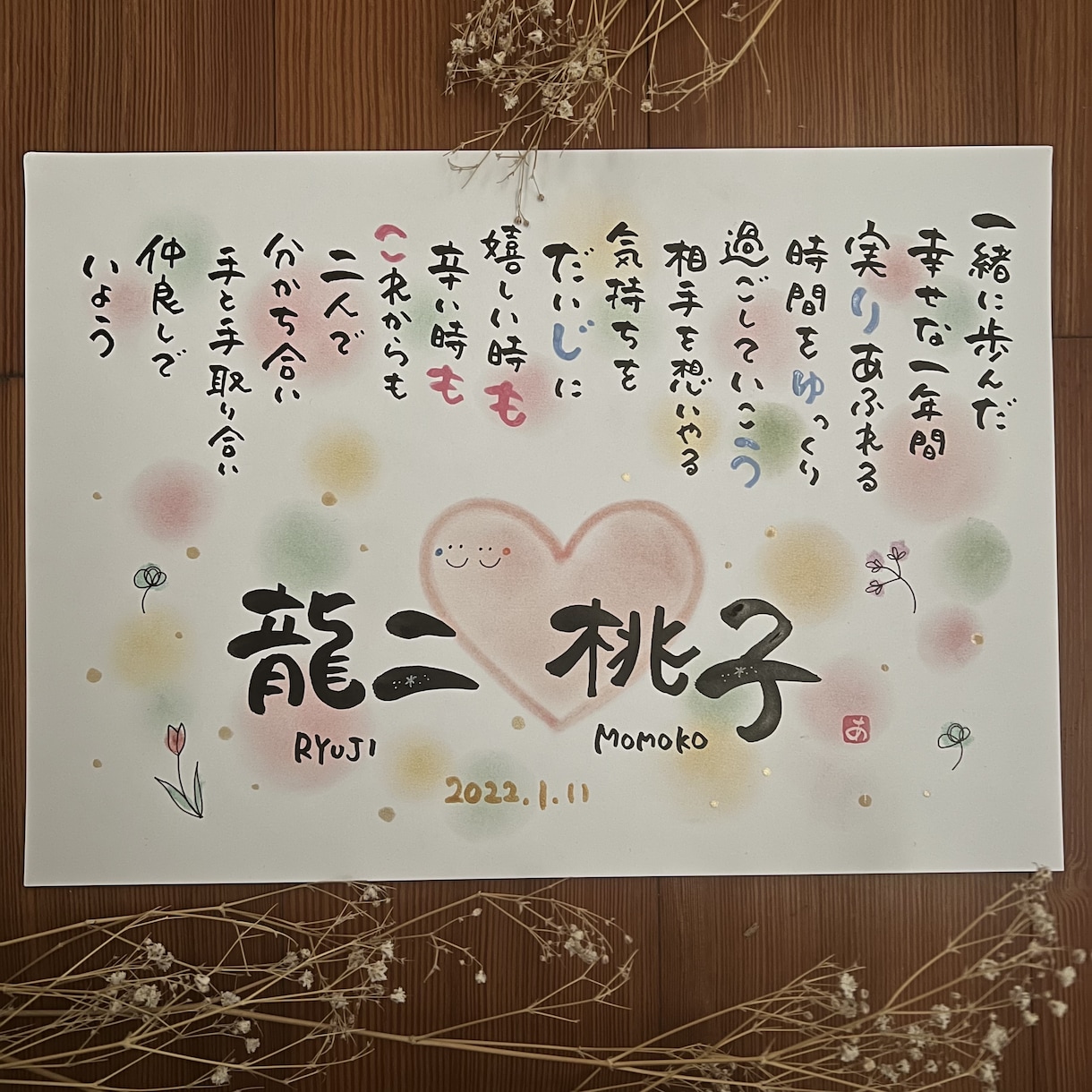 名前で伝える“ありがとう”涙が出たとの声あります 贈った方も贈られた方も笑顔になる特別な1枚お届けします イメージ9