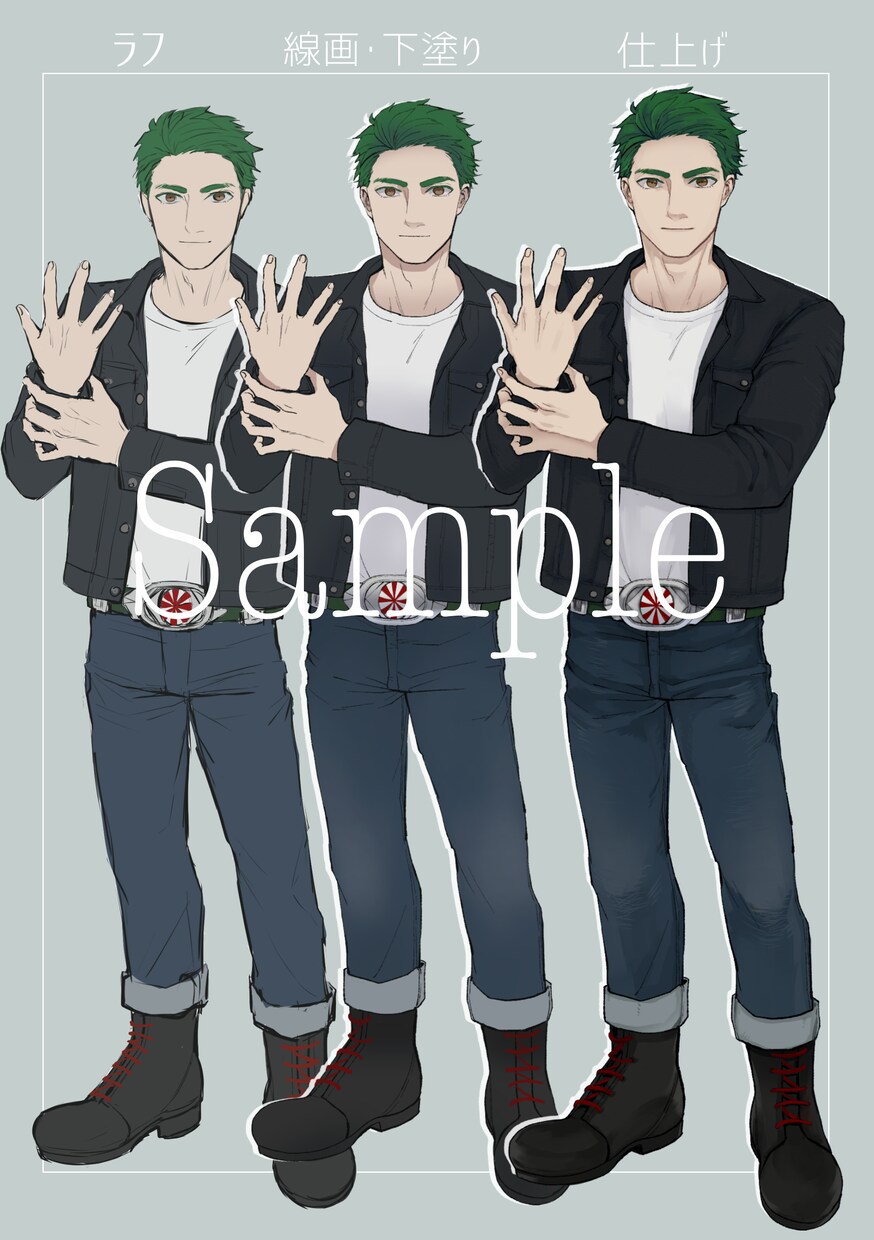 創作キャラクターの立ち絵制作します おじさん、筋肉質な男性得意です！ イメージ3