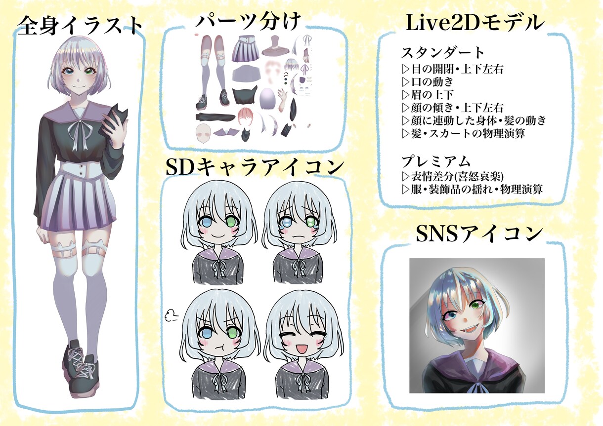 VTuber用のモデリング制作いたします 先着3名様限定価格！sns用アイコン付き！ イメージ2