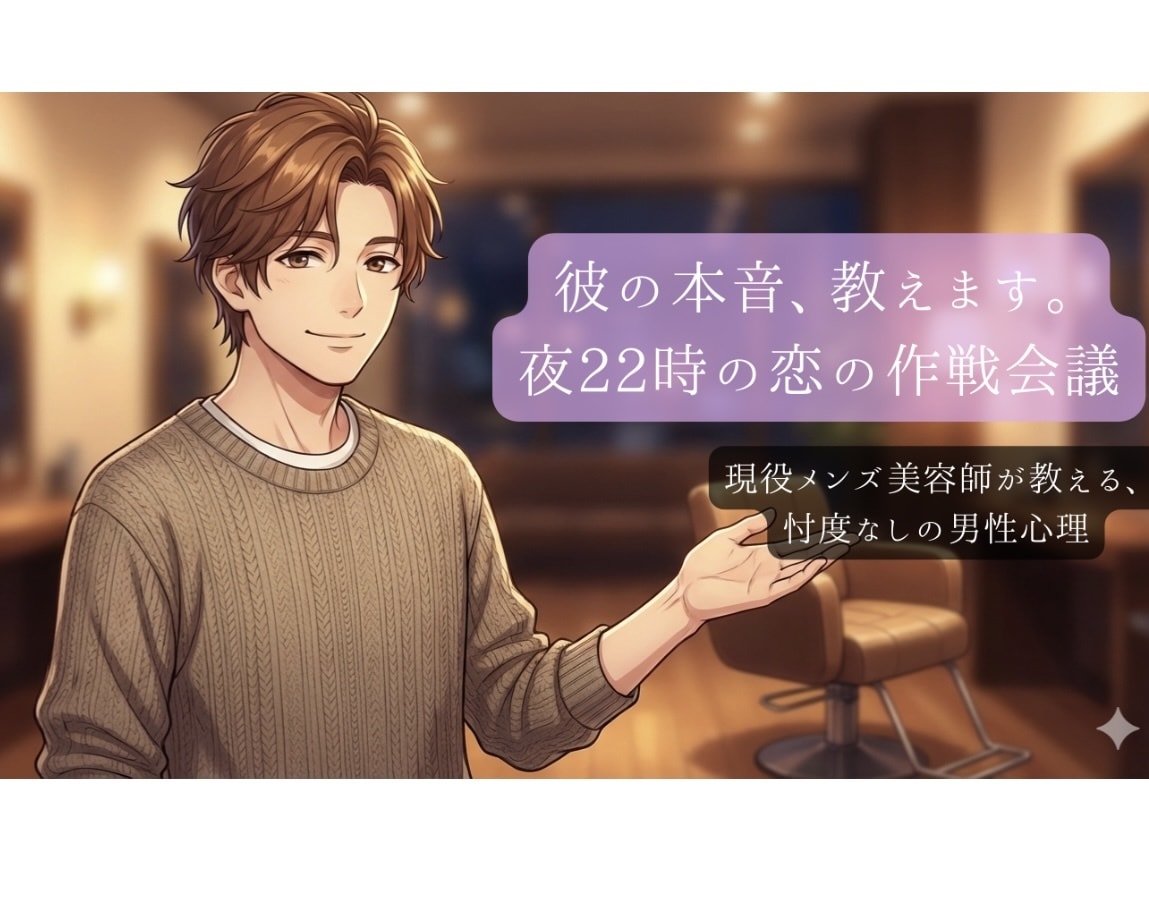 現役メンズ美容師が彼の本音と脈あり度を診断します 年2千人接客のプロが男視点であなたの恋をサポートします。 イメージ1