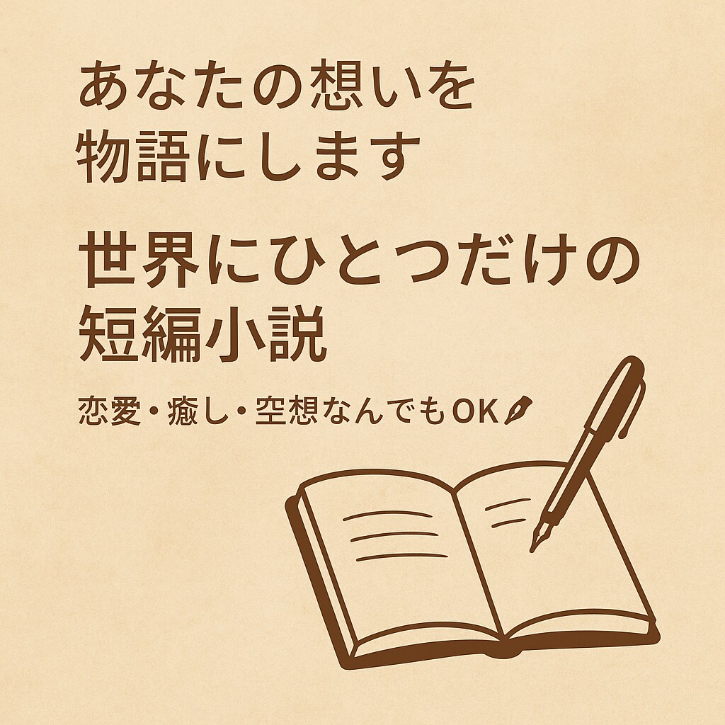 あなただけの小説を書きます あなただけの物語を心を込めて執筆。 イメージ1