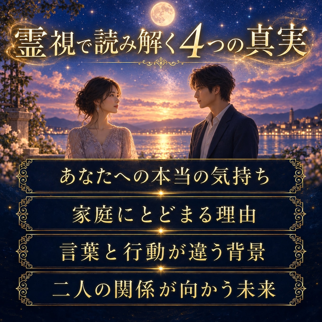 不倫・複雑愛に隠れた本音と二人の未来を霊視します 家庭への気持ち・離れられない理由・二人の行方を読み解きます イメージ3