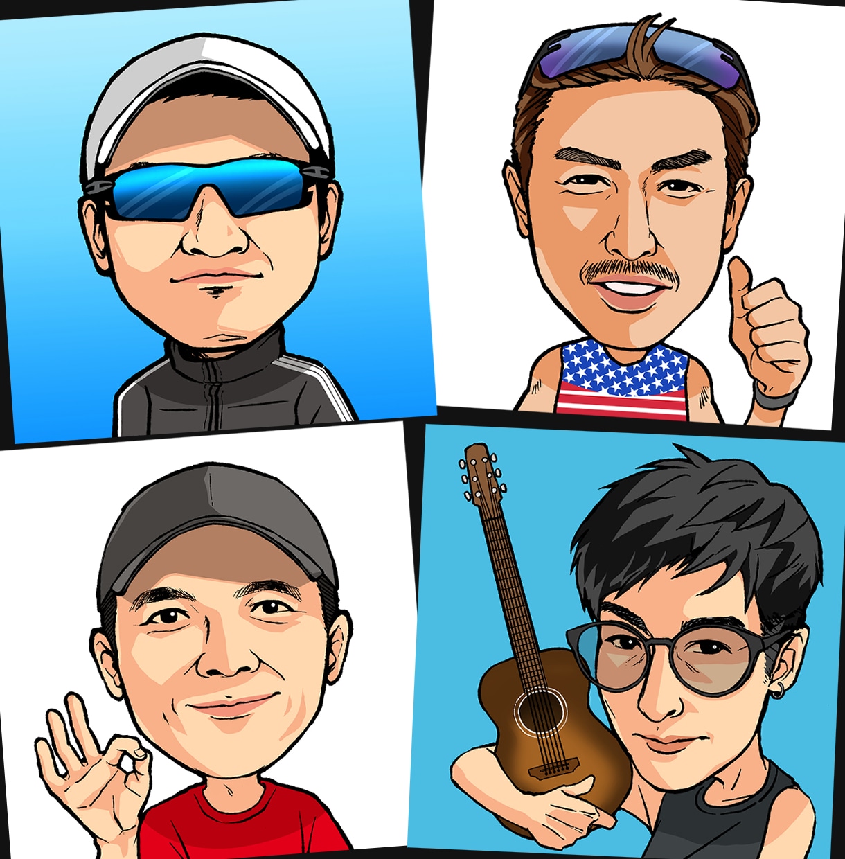 ソフト劇画タッチの似顔絵をお描きします あなたのお顔が漫画タッチのイラストに！ イメージ3