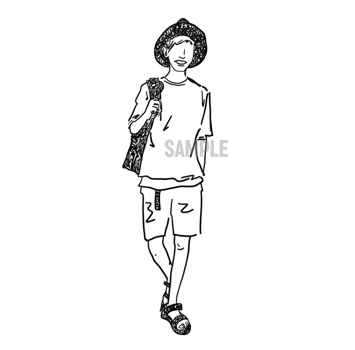 雰囲気似顔絵☆手描きの線画モノクロイラスト描きます 雰囲気重視の線画手書きイラスト。シンプルタッチな白黒テイスト イメージ6