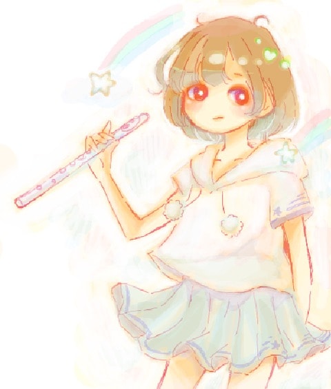 ぷちキャラ全身お描きします mayu！オリジナル ふんわりキラキラ水彩 イメージ2
