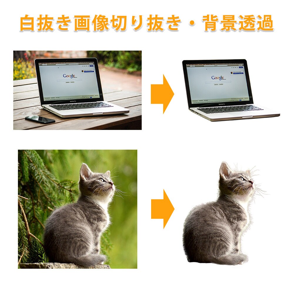 5枚1000円！画像加工承ります 白抜き・切抜き・色変換・不要物除去・美肌効果など♪ イメージ2