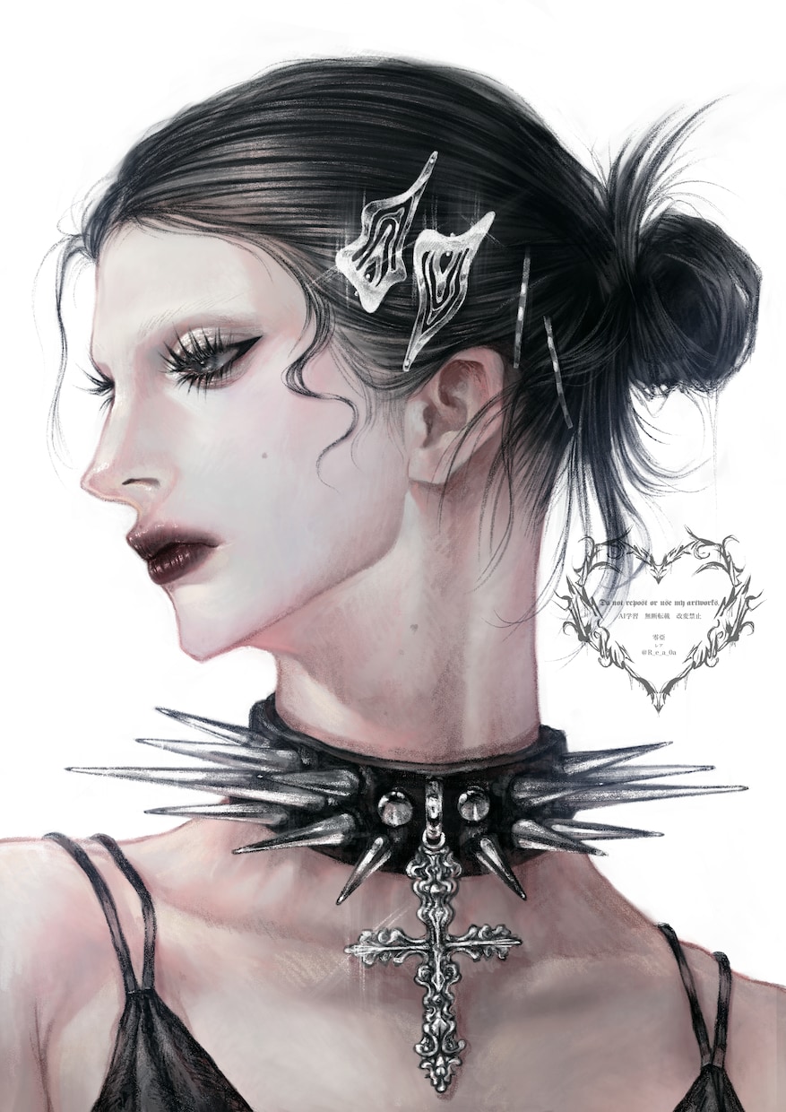 商用可／モード、ゴシック系イラストを制作致します ゴシックな雰囲気で中性的なイラストを描きます イメージ1