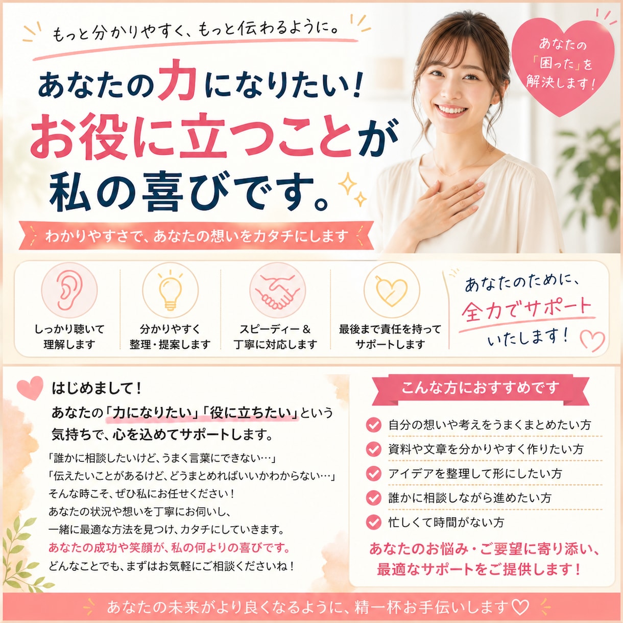 話すことであなたの力になります あなたの話が、あなたのプラスに。私はここで、あなたを支えます イメージ1