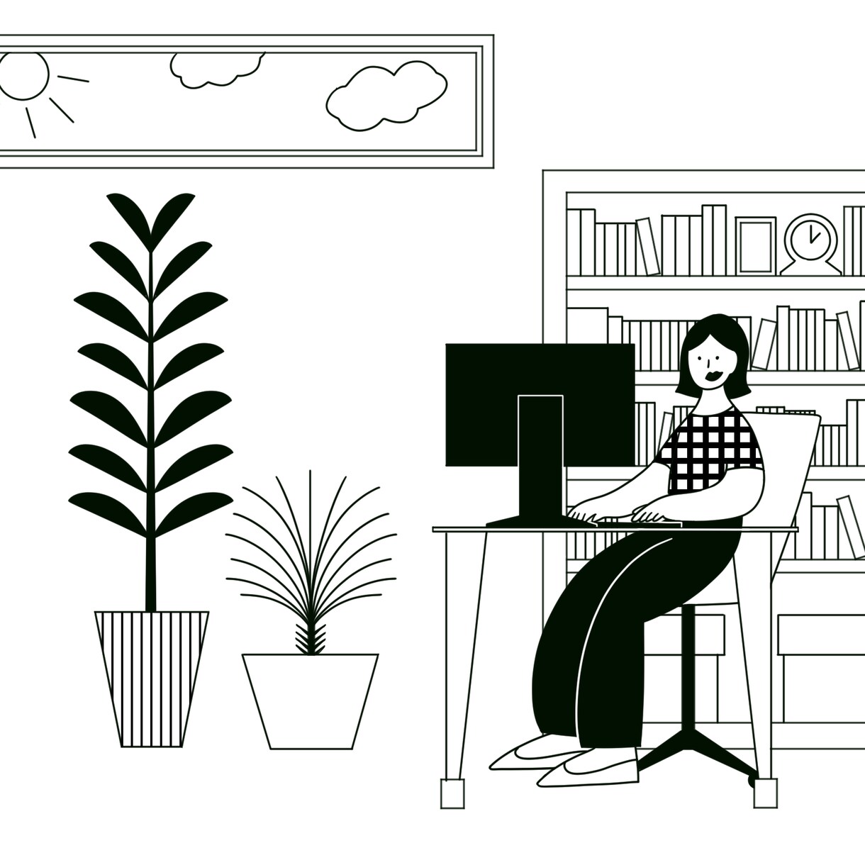 シンプルな線画イラストお描きします ユニークなイラスト。挿絵やアイコンなどにいかがでしょうか。 イメージ2