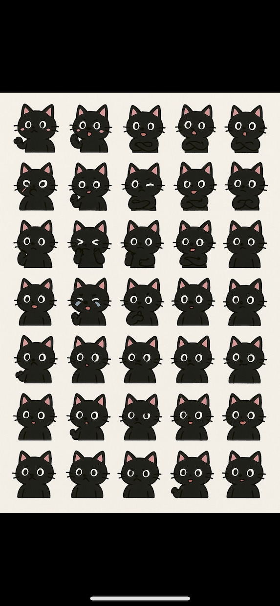 表情豊かな黒猫で、あなたのSNSを“かわいくします ゆるくて表情豊かな黒猫キャラで、SNS・ゲーム・配信など イメージ1