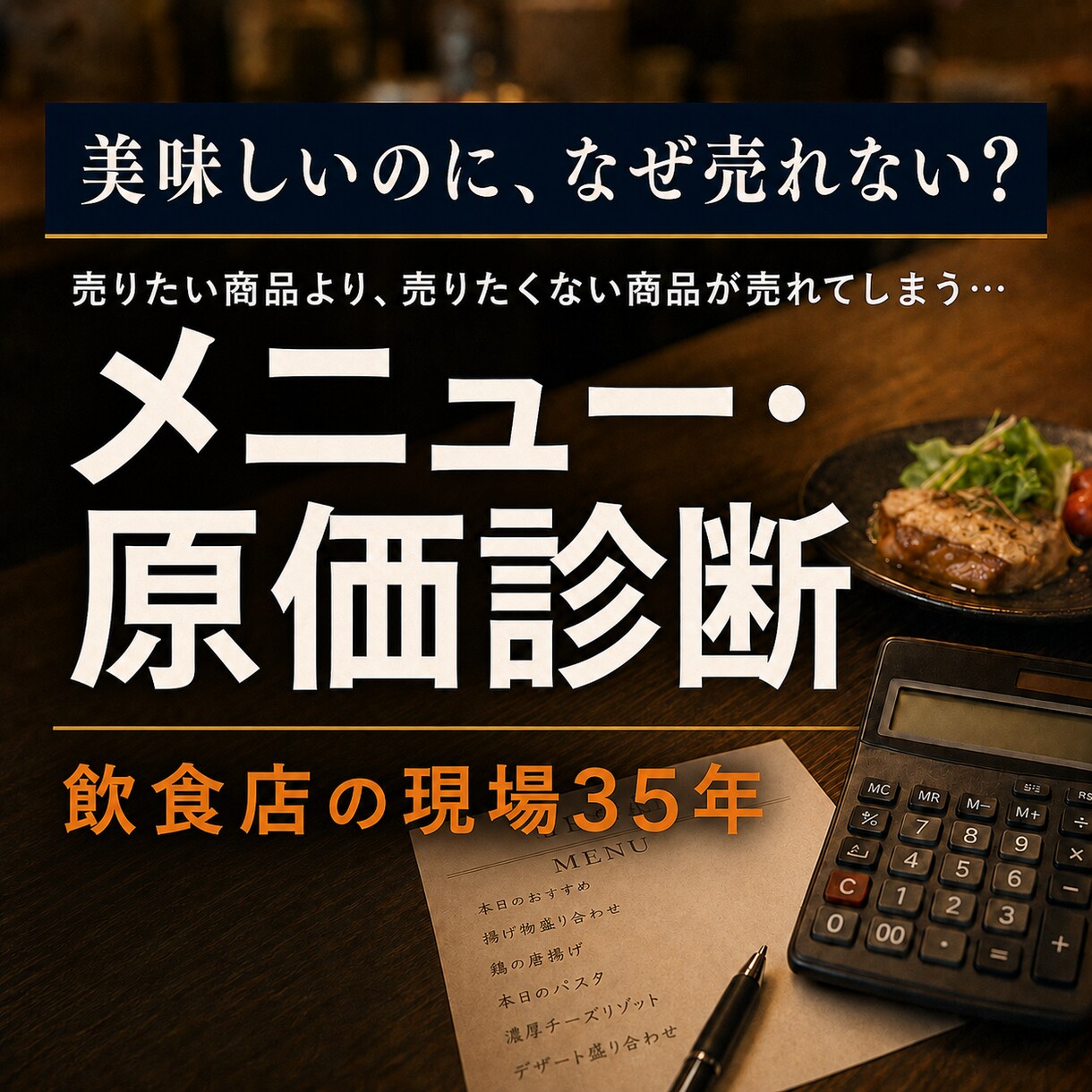 飲食店のメニューと原価を診断します 飲食店歴35年の現役店主が売れない理由を診断 イメージ1