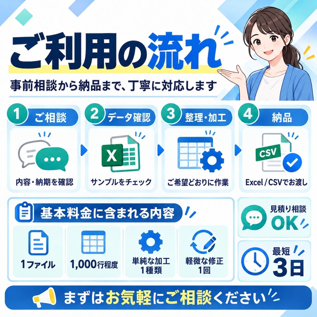 Excel・CSVデータの整理・集計を代行します 重複削除・データ加工・集計を丁寧に対応！ イメージ3