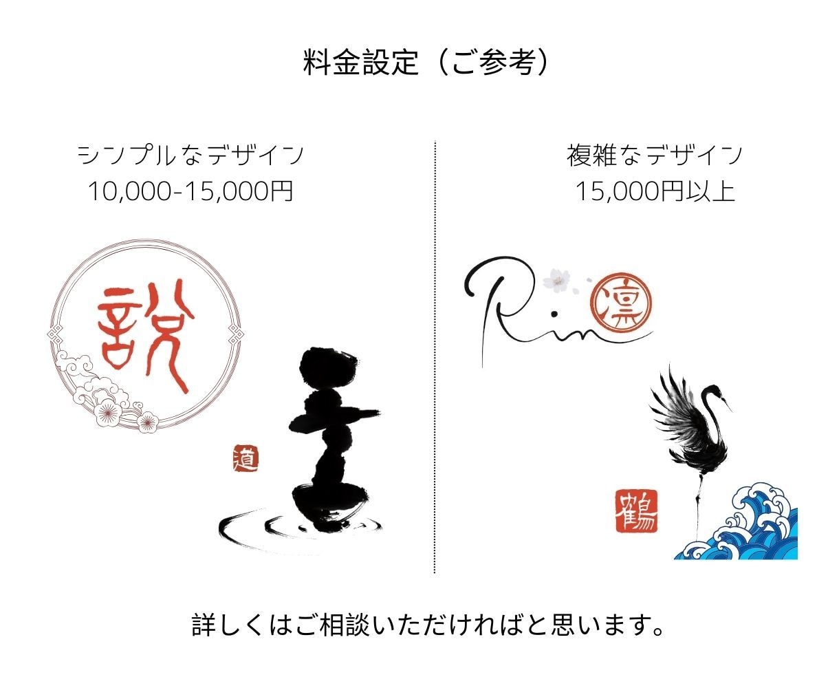 手書きの絵をベースにした和風・中国風ロゴを作ります 古典を活かしたオリジナルな創作・著作権譲渡で幅広くご利用可能 イメージ5
