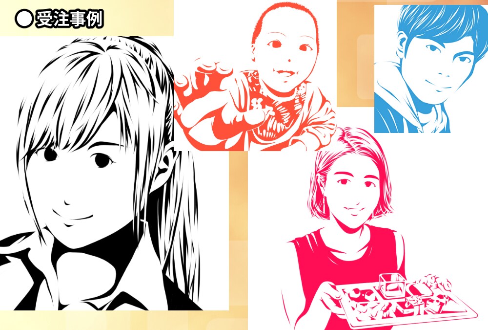 実績多数！☆シルエット(陰影)似顔絵を描きます 無料ＡＩアプリにはない、手描きならではの味わいの絵をお届け！ イメージ3
