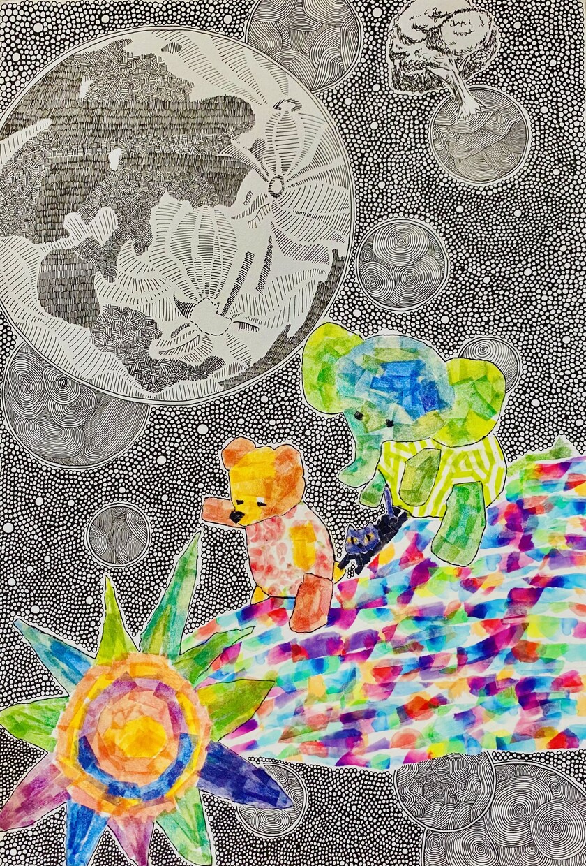 絵本の様な世界を届けます ボールペンとマスキングテープを使ったダークファンタジー イメージ1