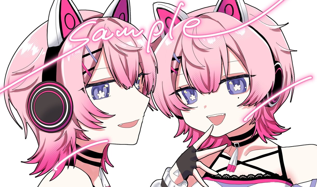 可愛い詰め込みイラスト描きます SDイラスト、顔アップイラスト、全身イラストのセットです。 イメージ3